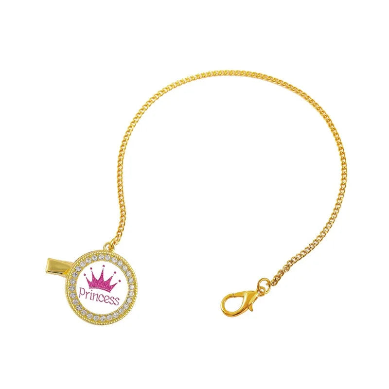 Crown Crystal Pacifier Clip & Soother Set