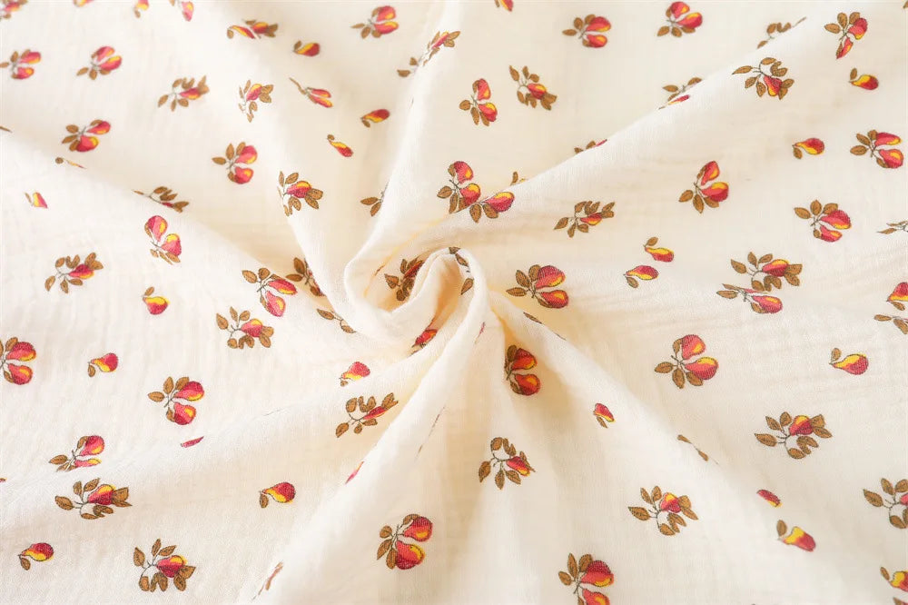 Muslin Swaddle Blanket with Floral Print – Soft, Breathable Baby Wrap for All Seasons
