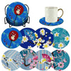 DIY Diamond Painting Coaster Kit with Holder – 8 Floral Resin Coasters