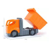 Orange and gray city traffic vehicle building blocks set with trucks and buses