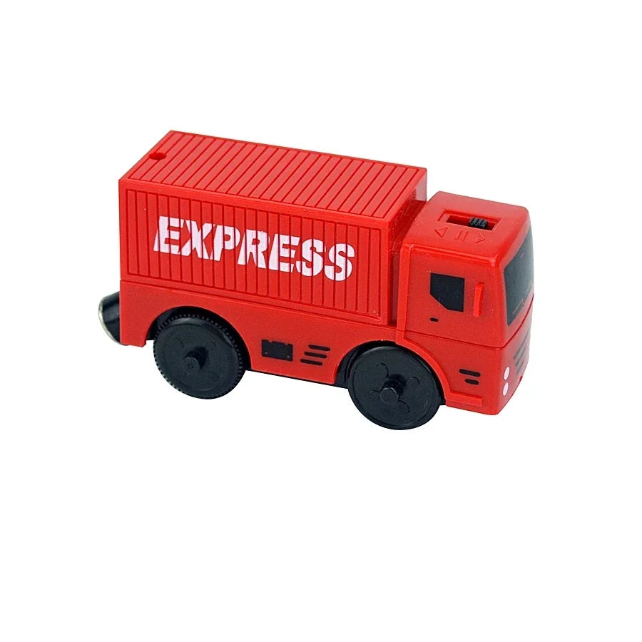Magnetic Wooden Train Set with Locomotive and Two Carriages