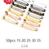 A set of 50 stainless steel magnetic clasps for jewelry making in various sizes and finishes.