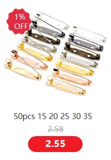 A set of 50 stainless steel magnetic clasps for jewelry making in various sizes and finishes.