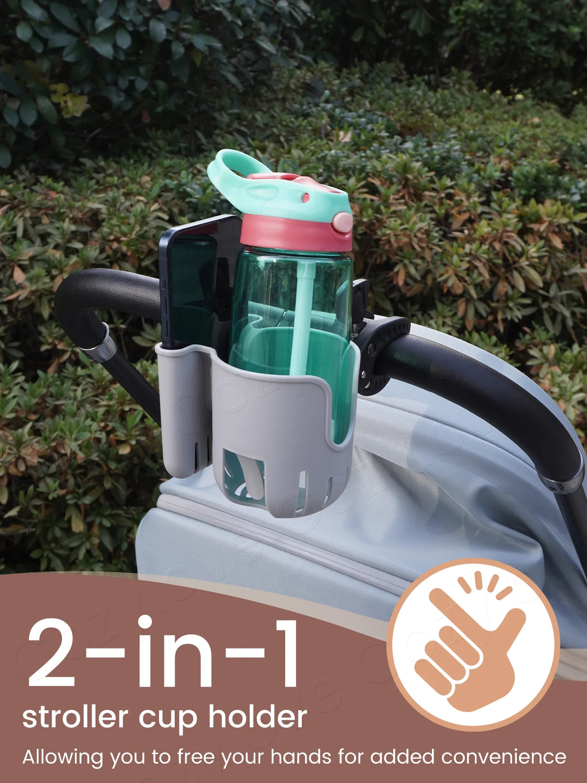 2-in-1 Stroller Cup Holder with Phone Slot