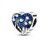 925 Sterling Silver Heart Charm Beads for Bracelets and Necklaces