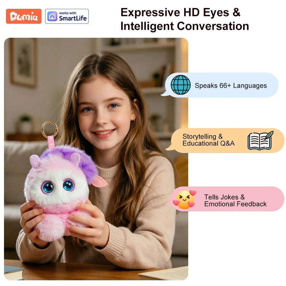 Interactive AI Plush Robot with LED Eyes & Voice Control