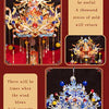 A detailed 3D metal phoenix crown model kit featuring intricate gold and blue decorations, designed as a desktop puzzle.