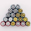 1/64 Scale Alloy Car Wheels with Rubber Tires - 10 Sets