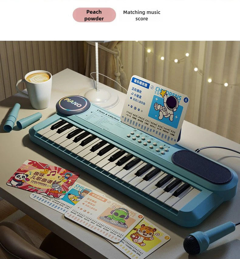 37-Key Kids Electronic Piano with Microphone and Stand