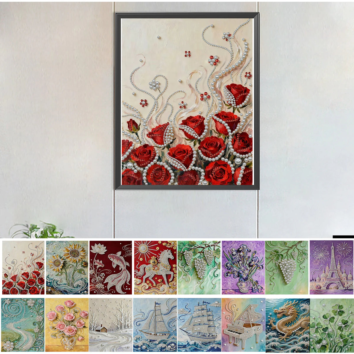 DIY Pearl Gem Painting Kit for Adults | 30x40cm Unframed Canvas Wall Art
