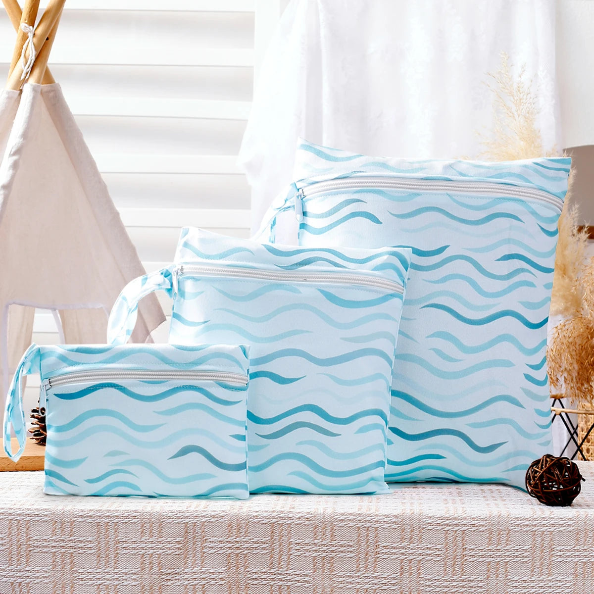 Reusable Waterproof Diaper Covers with Travel Wet Bags