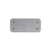 A rectangle shaped PU leather crochet bag bottom with pre-punched holes.