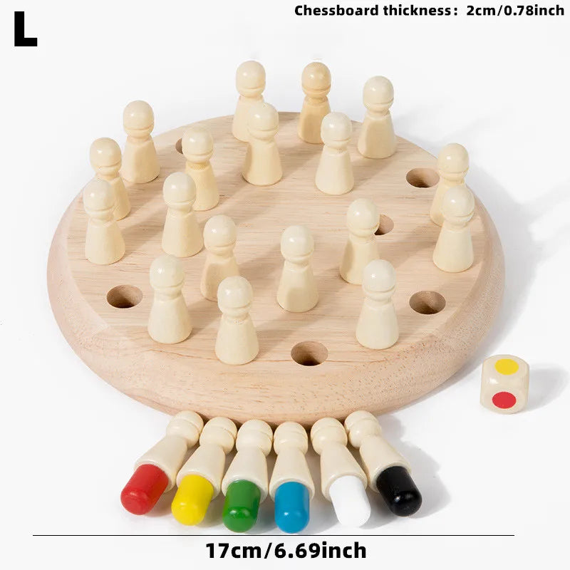 Wooden Color Memory Chess Game for Kids