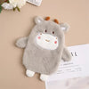 A gray plush toy shaped like a llama or alpaca is shown on a light background.