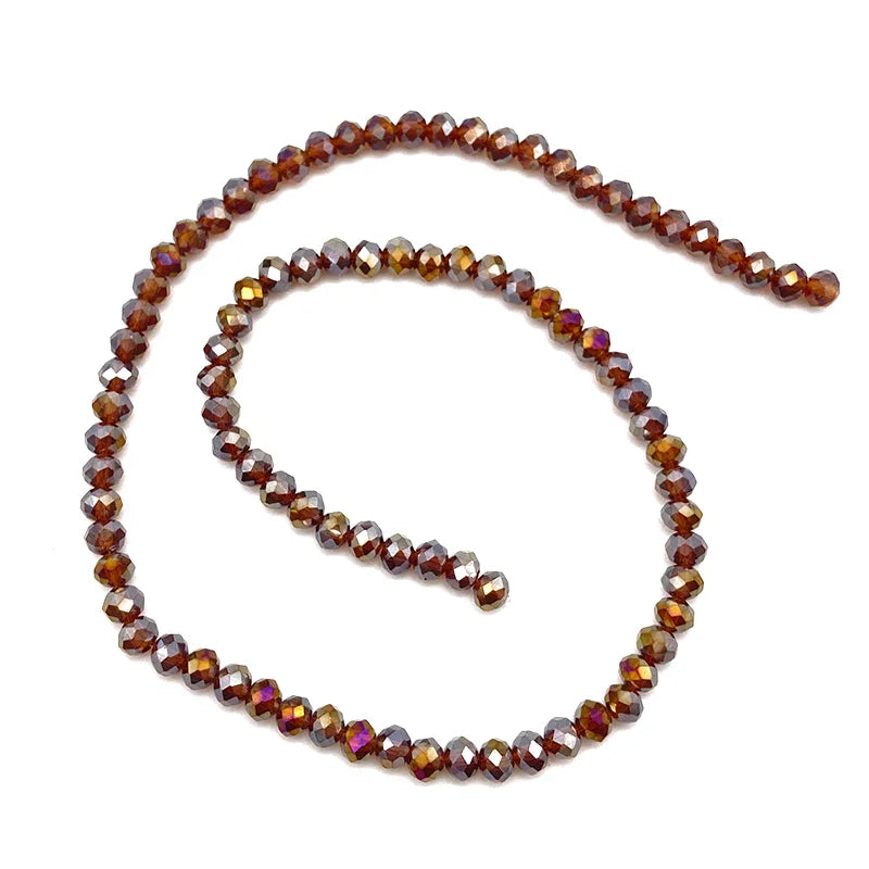 A strand of reddish-brown Austrian faceted crystal beads for jewelry making