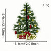 A green Christmas tree patch featuring red berries and gold ornaments, measuring 6.9cm by 5.1cm.
