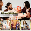 A group of people gifting and receiving diamond painting coasters in various colorful boxes.