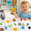 Montessori Wooden Spelling Game with Letter Matching Cards