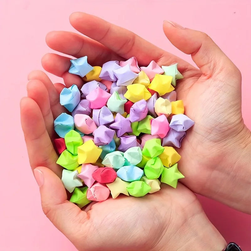 520-Piece Colorful Origami Star Paper Strips for DIY Craft Projects