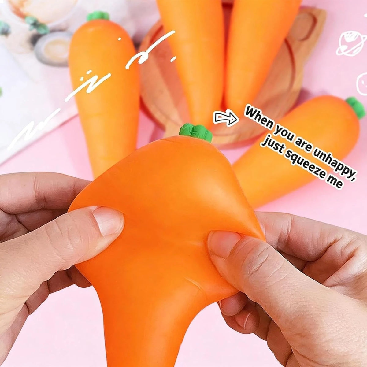 Stretchy Carrot Squeeze Toy for Stress Relief
