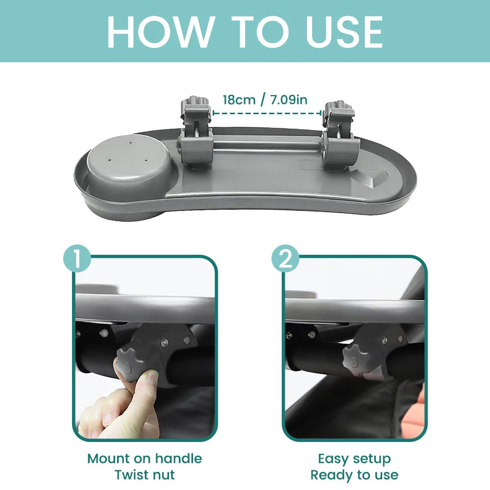 Universal Stroller Snack Tray with Cup Holder