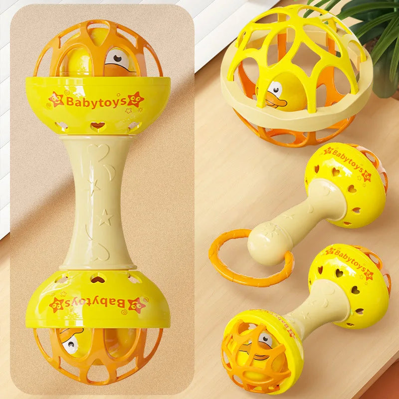 Baby Sensory Rattle Toy Set with Spinning Stacker