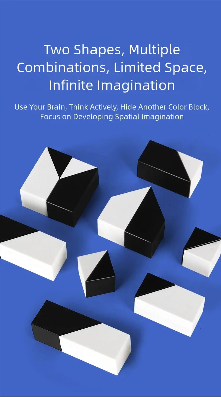 Black and White Building Block Puzzle Set for Kids