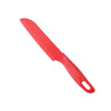 A bright red plastic safety knife for children.