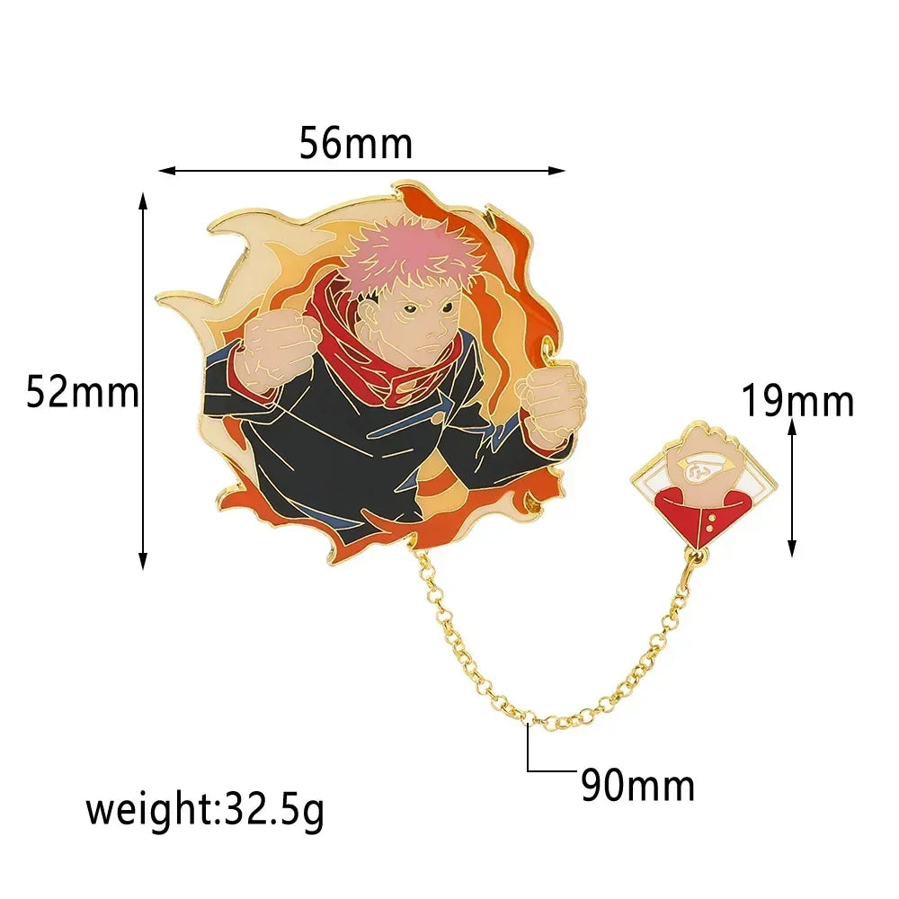 Jujutsu Kaisen Enamel Badge Set with Chain