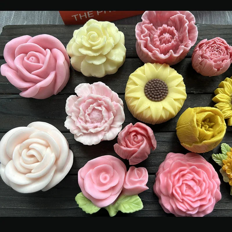 Rose & Peony Silicone Mold for Candle, Soap, and Resin Crafting