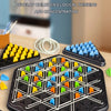 A set of triangle chain geometry game pieces and boards for developing children's logical thinking and concentration.