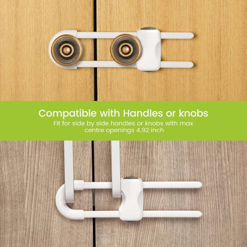 Adjustable U-Shaped Cabinet Locks for Child Safety