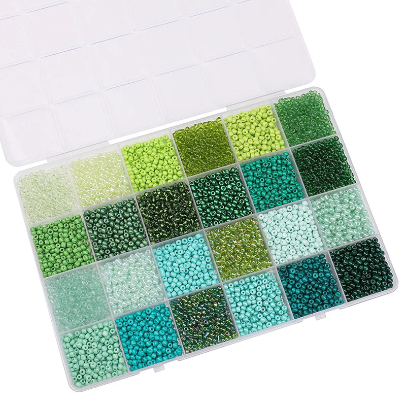5200+ Glass Rice Beads in 24 Colors for DIY Jewelry Making