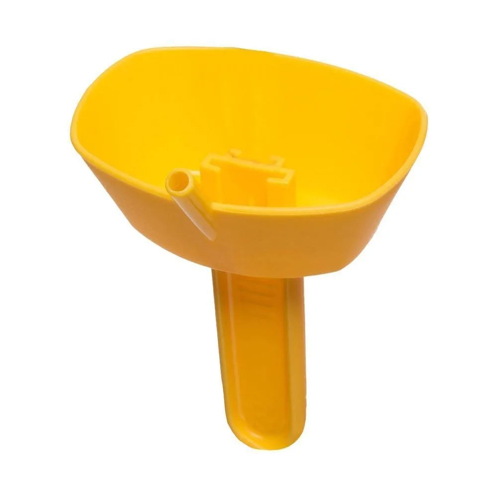A bright yellow drip-proof popsicle holder with a fun cartoon design.