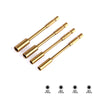 A set of four gold-colored precision hex screwdrivers for RC vehicles, shown against a white background.