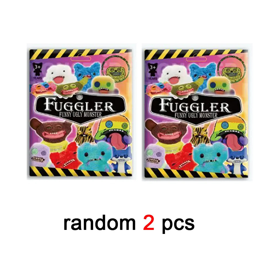 Zwei Pakete von Fuggler Sammelfiguren-Monsterpuppen mit verschiedenen lustigen, hässlichen Monstern.