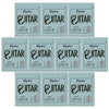 A collection of Orphee electric guitar strings in various gauges and bright tones for six-string guitars.