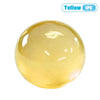A smooth, yellow, spherical coconut oil squishy stress relief ball.
