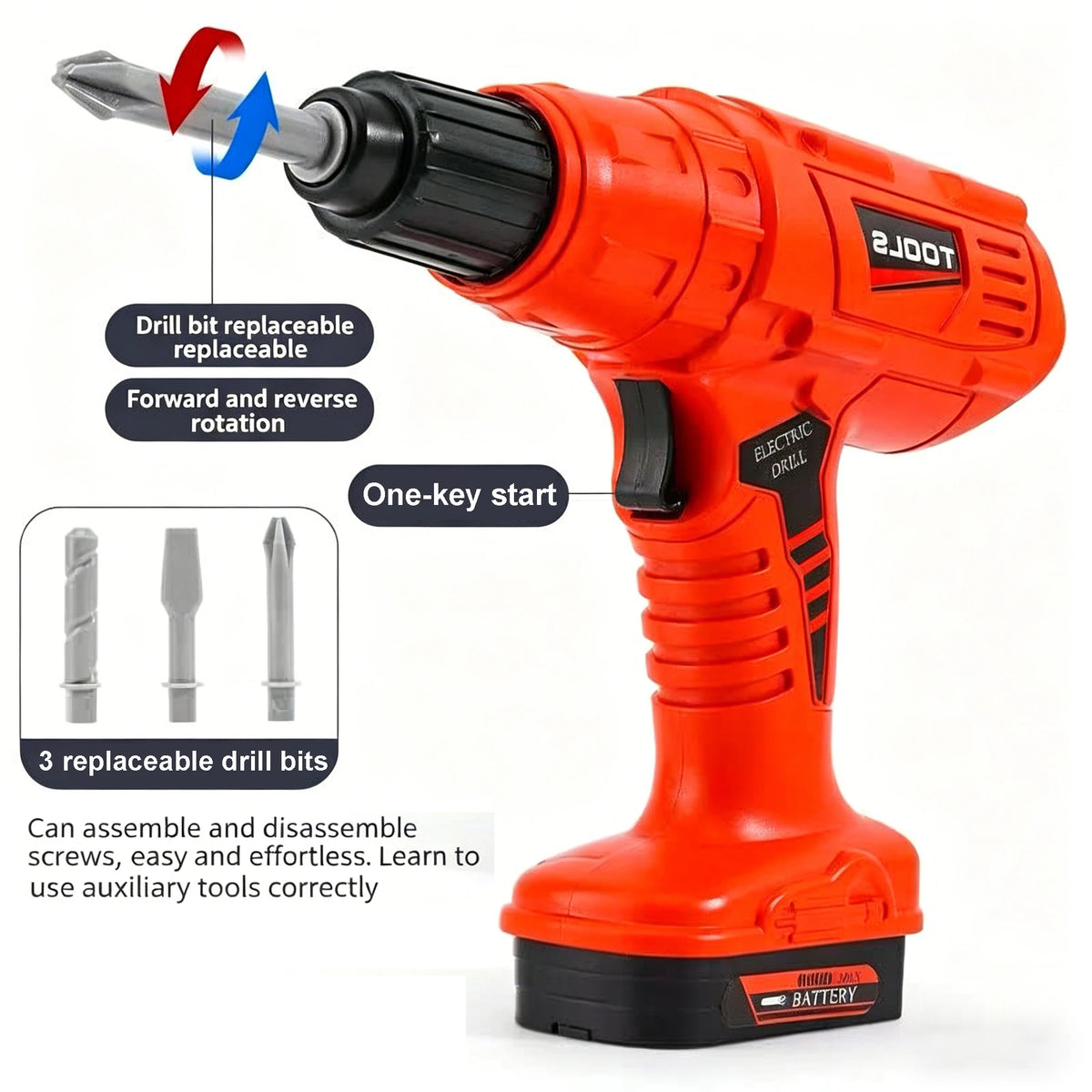 Kids Pretend Play Tool Set with Realistic Repair Accessories