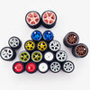 1/64 Scale Alloy Car Wheels with Rubber Tires - 10 Sets