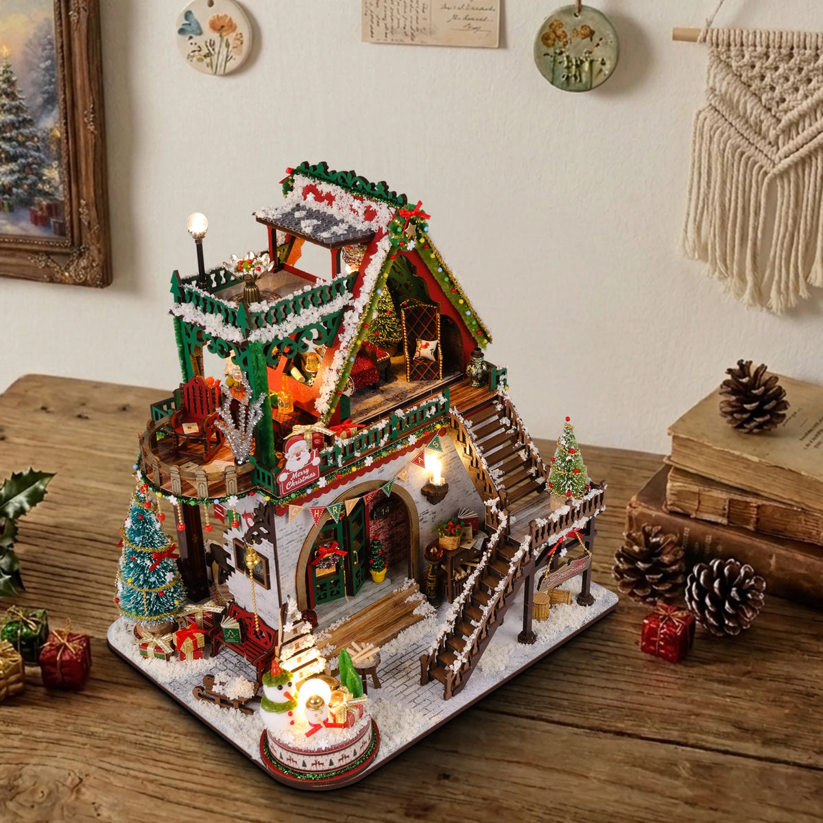 DIY Miniature Winter Cabin Book Nook Kit