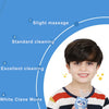 A diagram showing six cleaning modes for a kids U-shaped sonic electric toothbrush, including slight massage, standard cleani