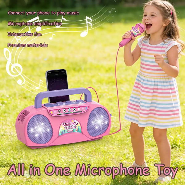 Kids Karaoke Machine with Microphone and Light Effects