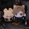 A plush doll set featuring characters resembling Leon and Ashley from Resident Evil 9