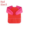 Red size S waterproof kids art and baking apron with long sleeves