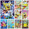 A collection of SpongeBob characters in diamond painting style featuring various poses and expressions.
