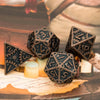 Steampunk Metal Dice Set - 7-Piece Polyhedral RPG Dice