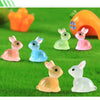 Glow-in-the-Dark Bunny Resin Figurines for Easter & Home Decor