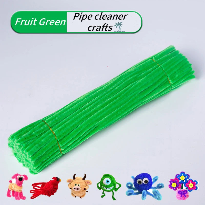 100-Piece Chenille Stem Pipe Cleaners for Crafts & Decor