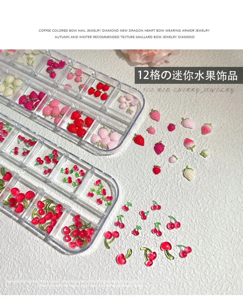 Fruit & Floral Resin Nail Art Decorations